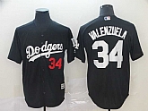 Dodgers 34 Fernando Valenzuela Black Turn Back The Clock Cool Base Jersey,baseball caps,new era cap wholesale,wholesale hats